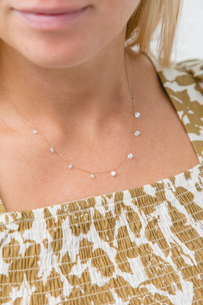 9 stone forever necklace moissanite 