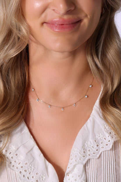 Floating 7 Stone Necklace