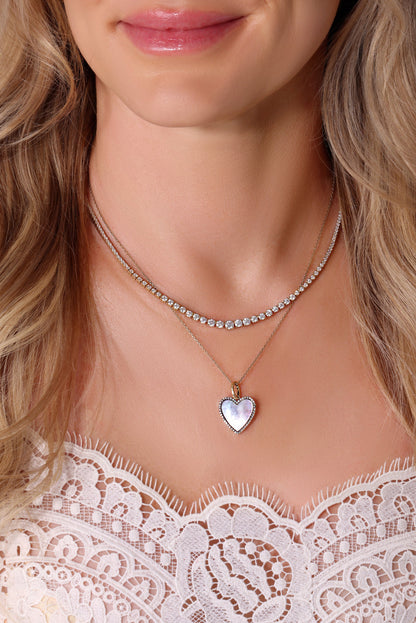 Mother of Pearl Heart Charm