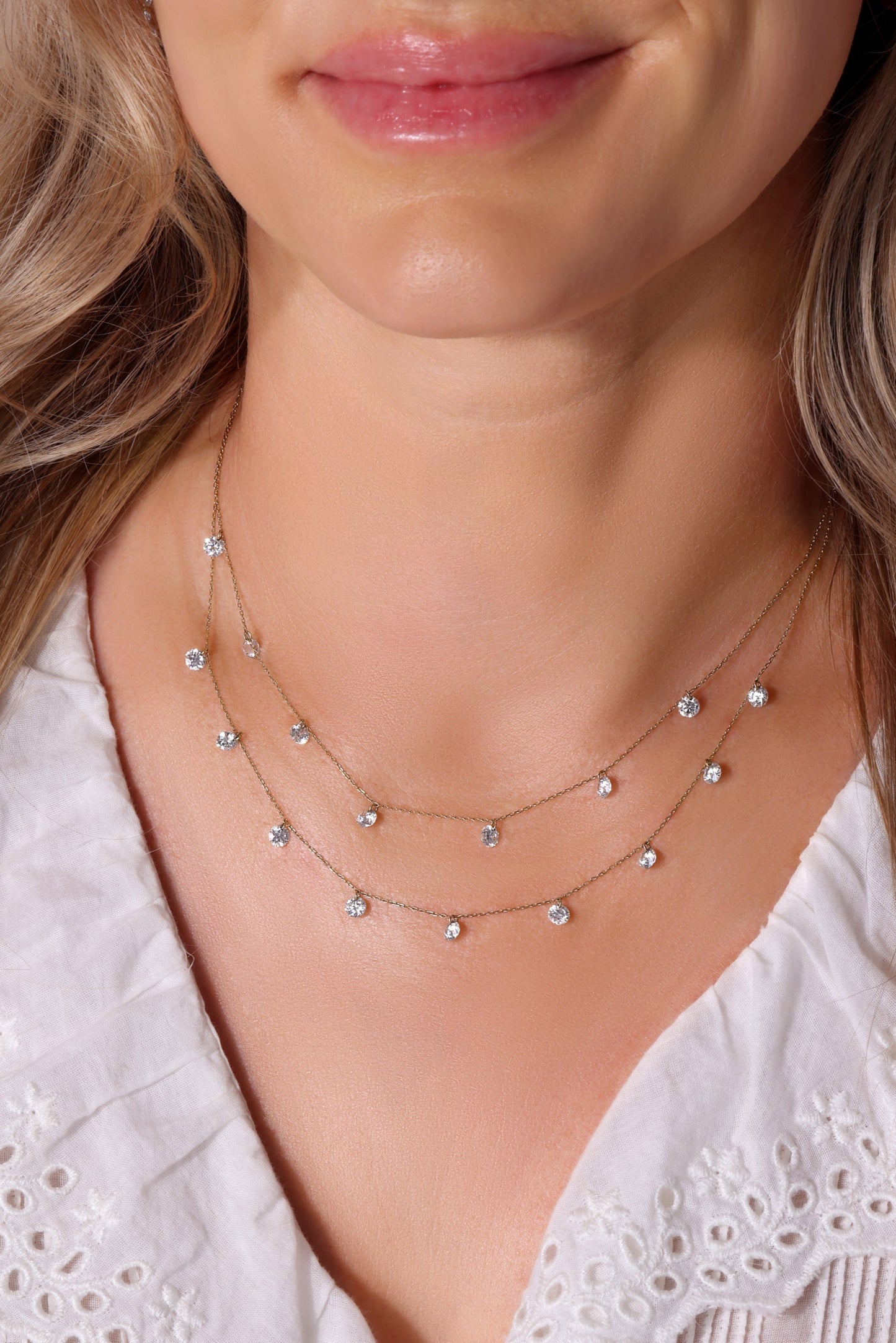 Floating 9 Stone Necklace