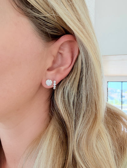 Classic Three Prong Martini Stud Earrings
