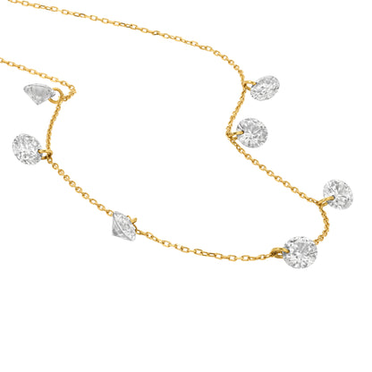 Floating 7 Stone Necklace