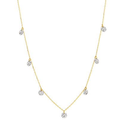 Floating 7 Stone Necklace