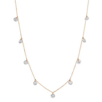 Floating 9 Stone Necklace