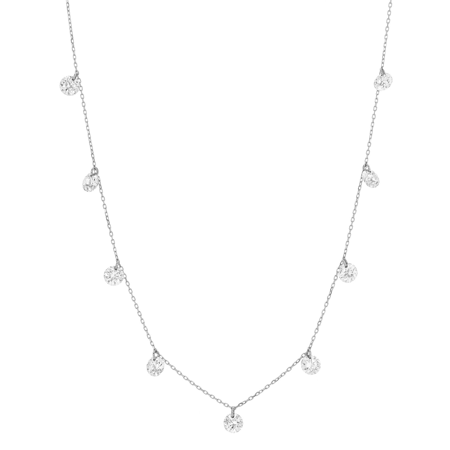 Floating 9 Stone Necklace