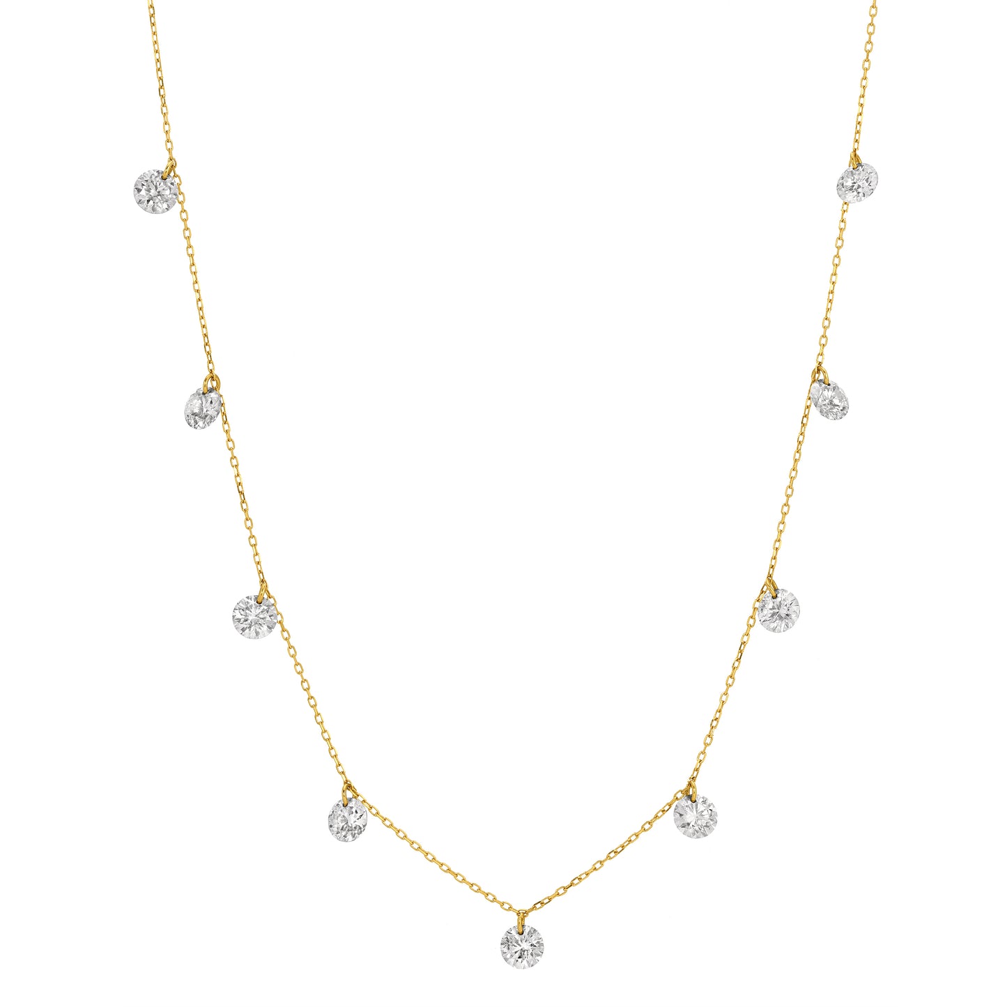 Floating 9 Stone Necklace