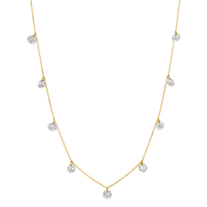 Floating 9 Stone Necklace