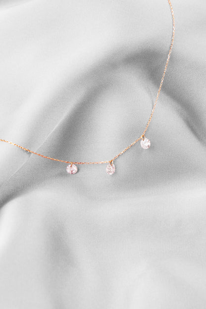 Floating 3 Stone Necklace