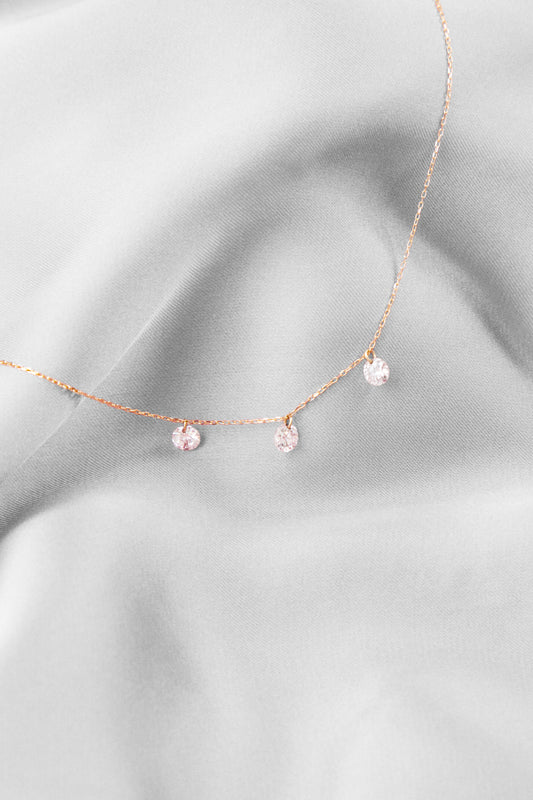 Floating 3 Stone Necklace
