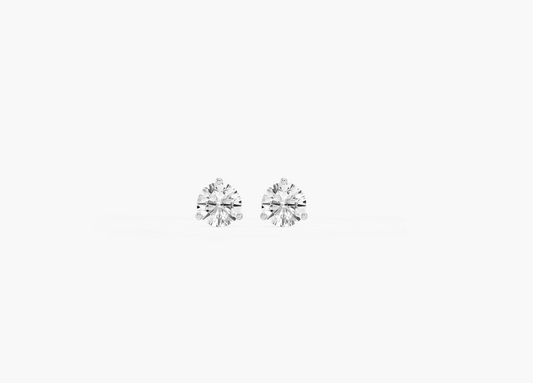Classic Three Prong Martini Stud Earrings