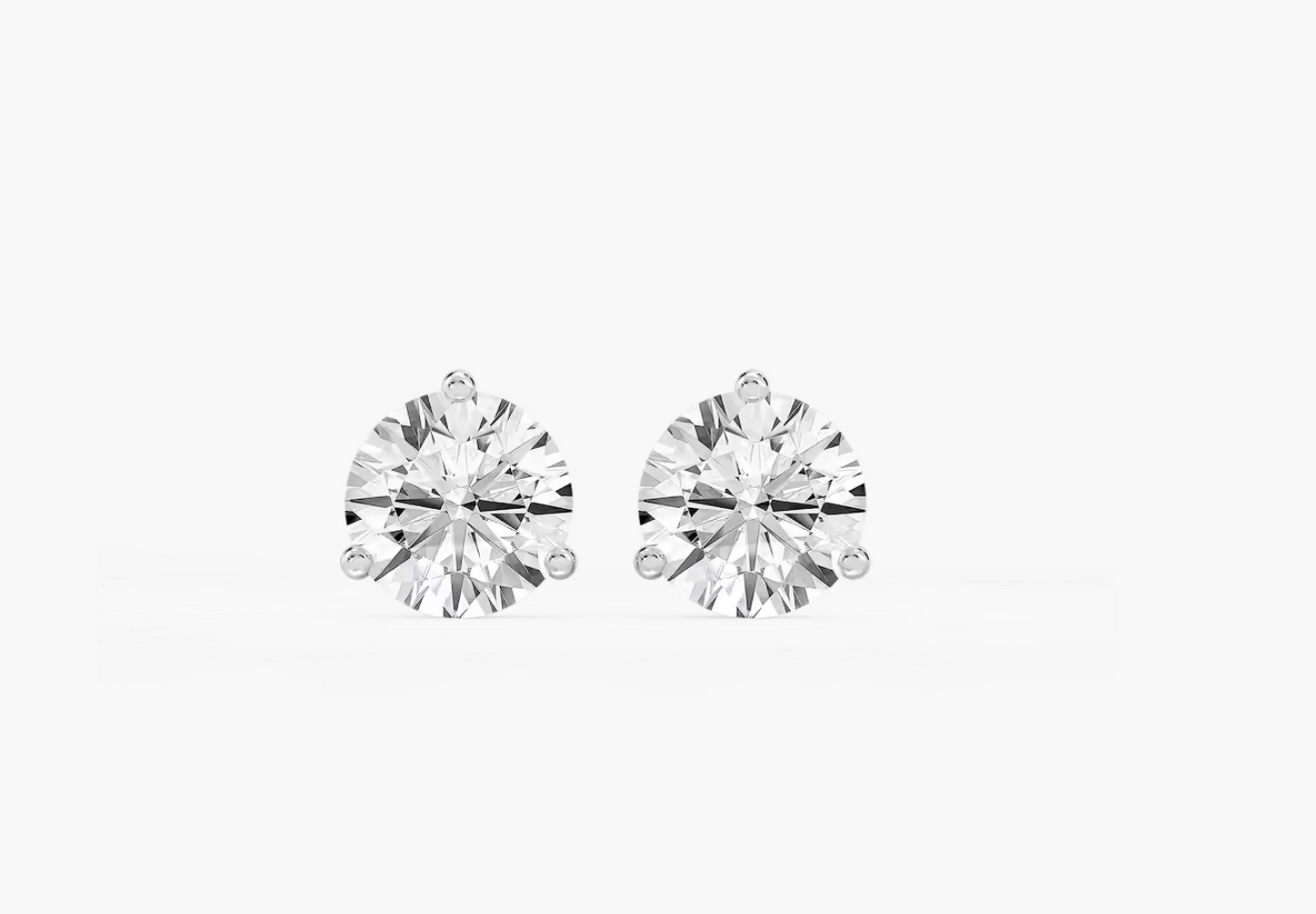 Classic Three Prong Martini Stud Earrings