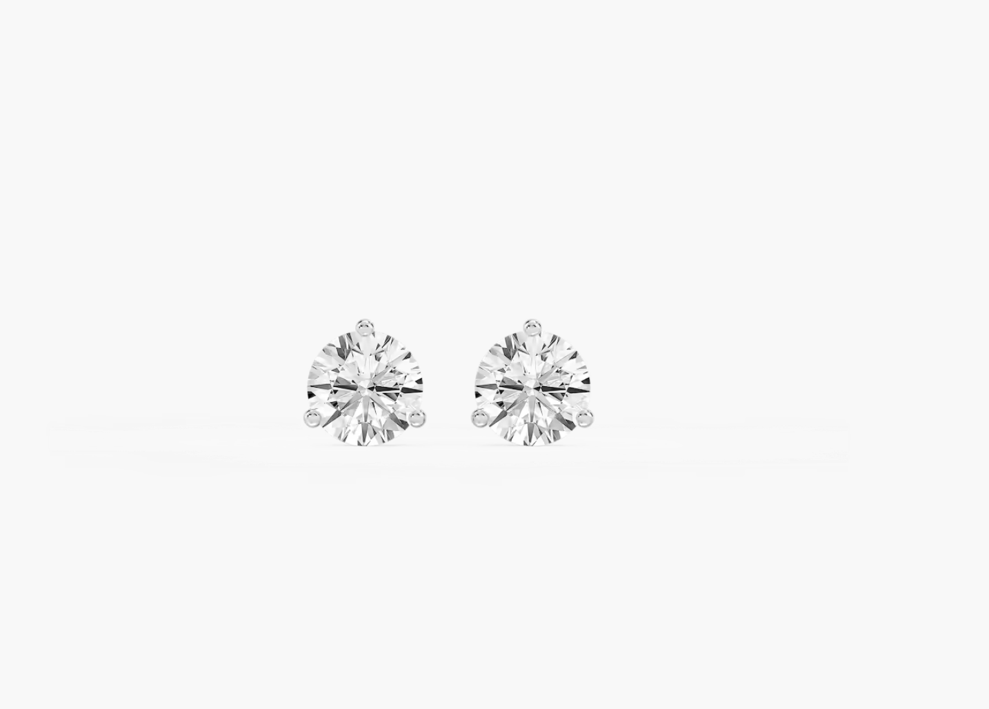 Classic Three Prong Martini Stud Earrings