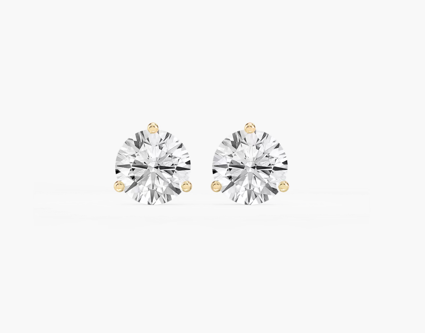 Classic Three Prong Martini Stud Earrings